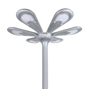 Lumin Solar Solutions GLCZ-5105 6 head solar post top light with 480 Philips LEDs & Ø89mm tenon for civic landmarks.