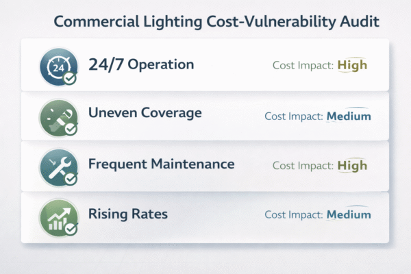 commercial lighting cost vulnerability audit checklist