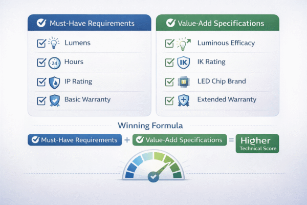 government bid technical specification checklist infographic