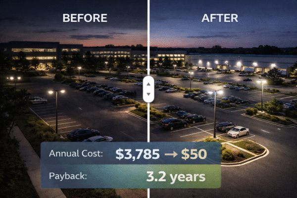 parking lot solar lighting case study visual
