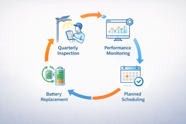 solar light maintenance schedule timeline infographic