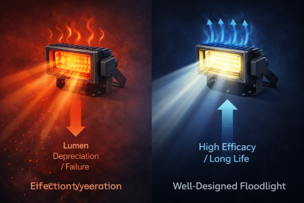 solar light thermal management comparison heat sink design