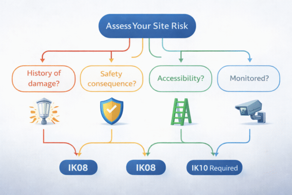 solar light vandal risk assessment flowchart infographic