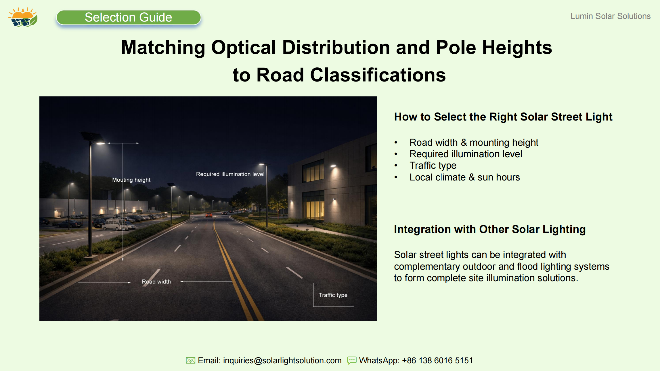 Matching Optical Distribution and Pole Heights to Road Classifications