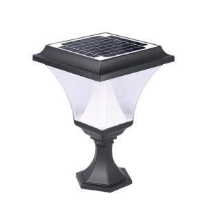 Lumin CYCZ-4205 High-Lumen Solar Bollard Light features 360° pavilion optics, 15W 12Ah battery for commercial plazas.