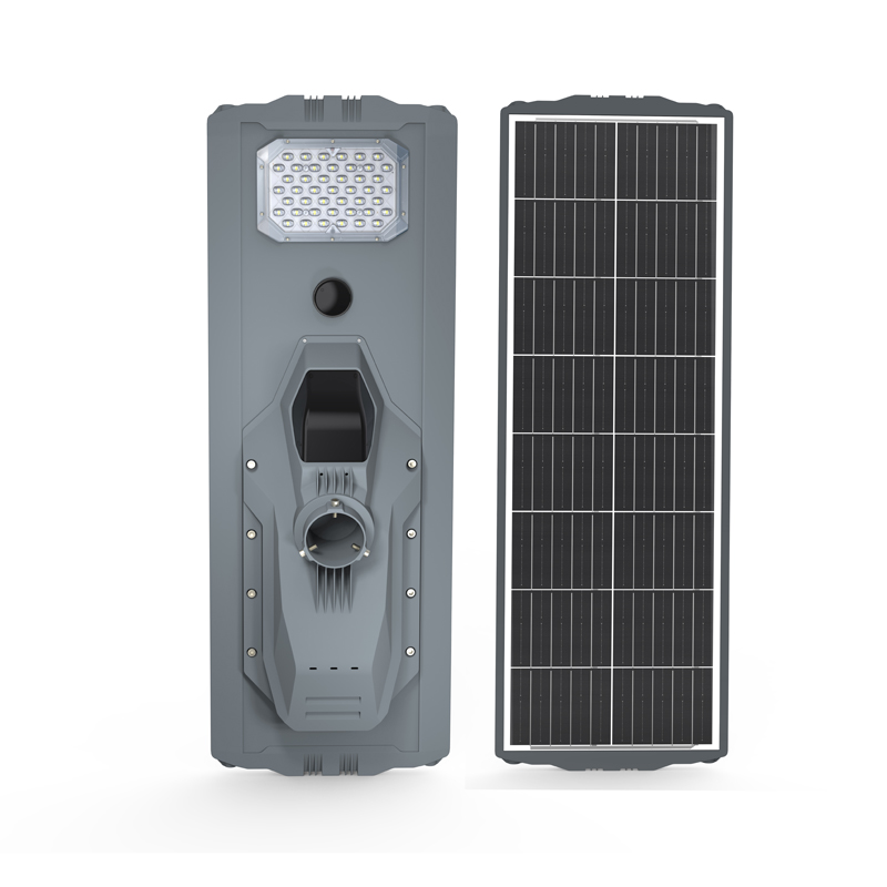 Lumin Solar Solutions Nova AL6063 All-in-One Solar Street Light NVJM-SSO rear body & monocrystalline solar panel.