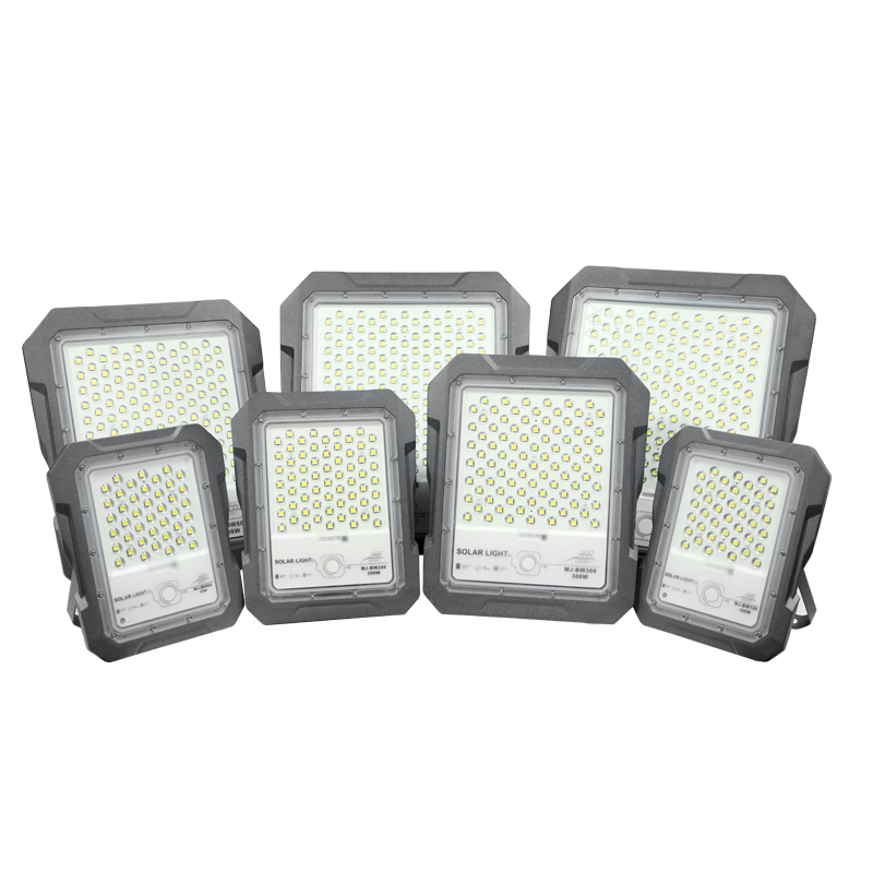 Lumin Solar Solutions QSJM-BW Large-Area Solar Flood Light 7-model lineup with SMD5054 LEDs for commercial sports courts