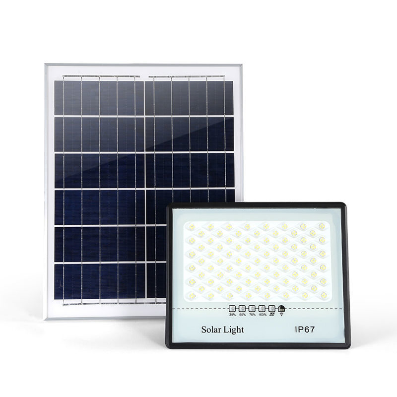 Lumin Solar Solutions QSKZ-HD High-Density SMD2835 Solar Flood Light with PV panel for commercial perimeter security